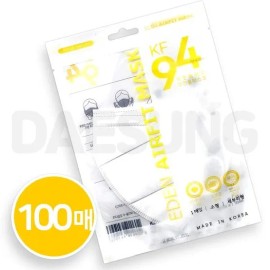 Eden 이든 에어핏 KF94 보건용 마스크 황사 새부리형 어린이 일회용 국산 소형 화이트 블랙 100매 Eden Airfit KF94 Health Mask Yellow Dust Duckbill Type Children's Disposable Made in Korea Small White Black 100 Pieces