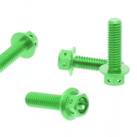 Autobahn88 Motorcycle Brake Master Cylinder Bolt Dress-up Kit, compatible with Kawasaki ER-6N 2005-2008 (Green) (Set of 4)
