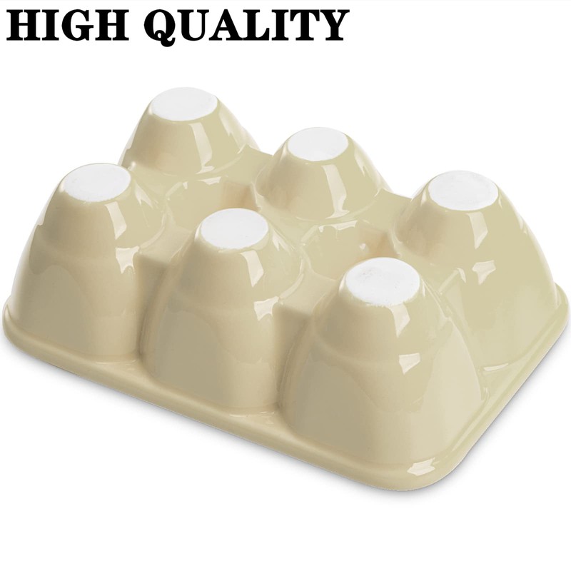 DEAYOU 3-Pack 18 Cups Ceramic Egg Tray, 6-Cup Porcelain Egg