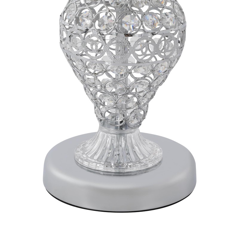 WUSILILU Crystal Table Lamp, E26 Modern Touch Bedside Desk Lamp