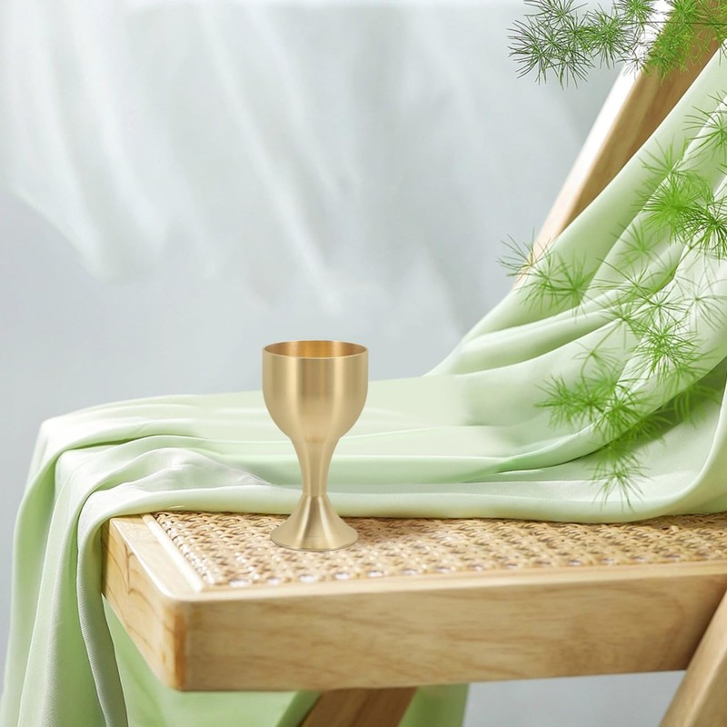 HOLIDYOYO Decorative Buddhism Cup Offering Metal Goblet for Home Temple