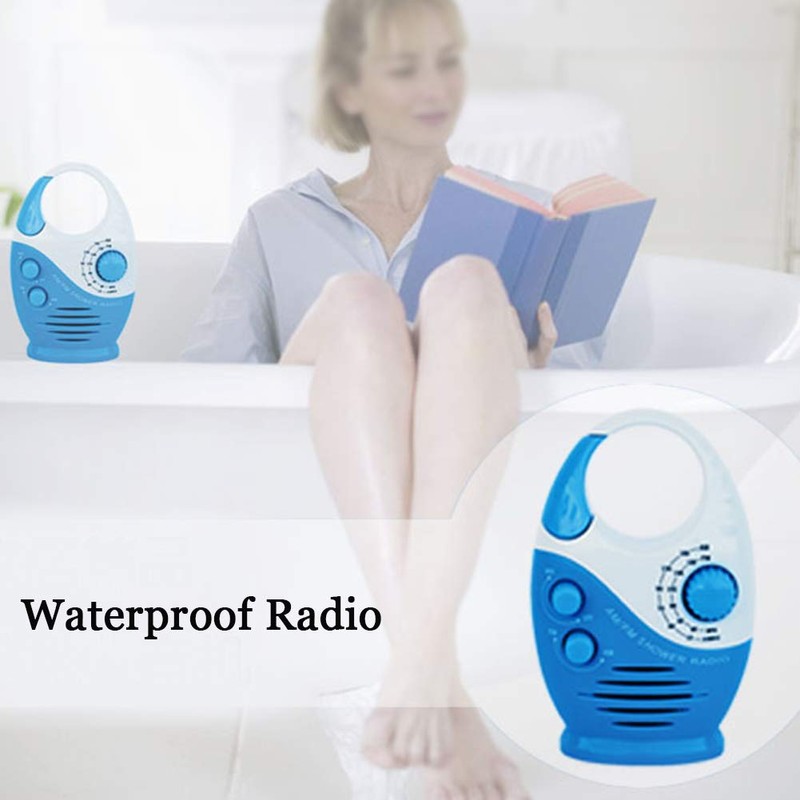 Shower Radios, AM/FM Mini Shower Radio with Top Handle, Waterproof
