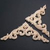 4Pcs 10cm Wood Hand-Carved Unpainted Sharp Corner Onlay Applique Unique