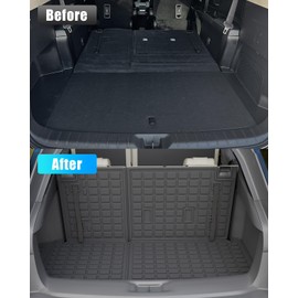 Dattumar Cargo Mat Compatible with 2024 2025 2026 Toyota Grand Highlander Trunk Mat Cargo Liner TPE Back Seat Cover Protector 2024 Grand Highlander Accessories (Trunk Mat with Backrest Mat)