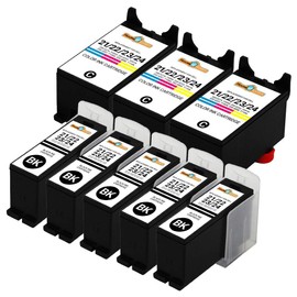 Houseoftoners Remanufactured for Dell Series 21/22/23/24 Ink Cartridge High Yield Replacement for P513 P513w P713 P713w V313 V313w V515 V515w V715 V715w - 8 Pack (Multicolor)