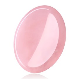 AWARDSEN Rose Quartz Healing Crystal, Pink Oval Shaped Thumb Worry Stone Pocket Nature Gemstone for Wiccan Supplies, Anxiety Stress Relief, Reiki Healing, Divination, Energy Balancing
