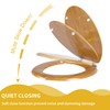 Angel Shield Wood Veneer Natural Toilet Seat with Quiet Close,