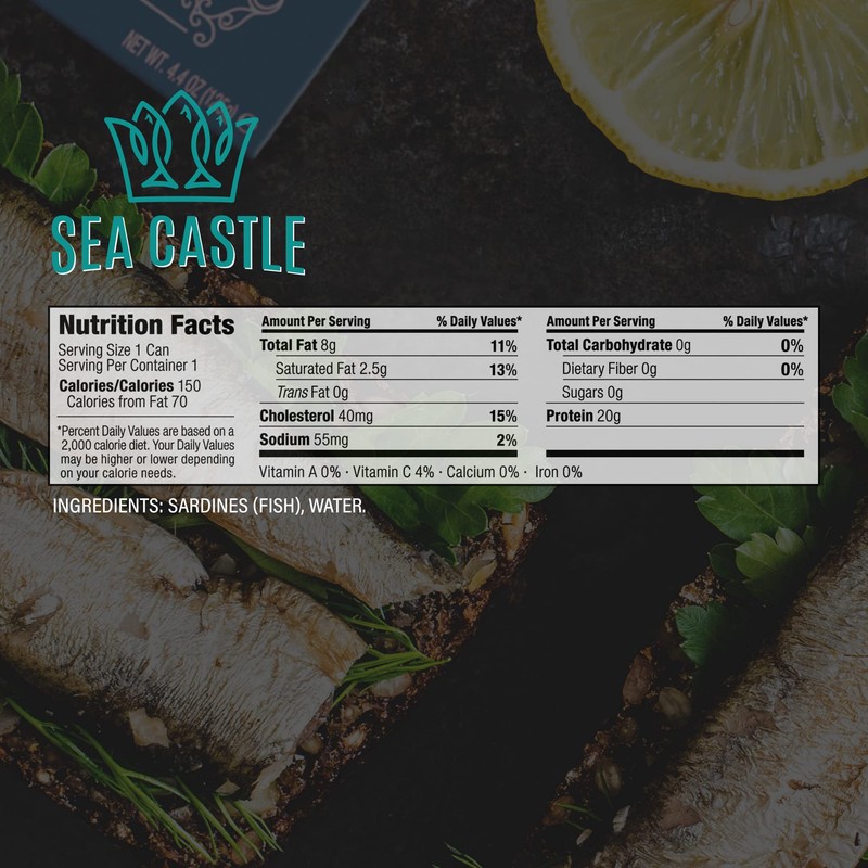 Sea Castle No Salt Added Skinless and Boneless Sardines in