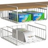 Simple Houseware 2-Pack Under Shelf Wire Metal Basket Shelf, White