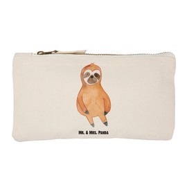 Mr. & Mrs. Panda Make Up Bag Sloth Satisfied, White, Hand Drawn