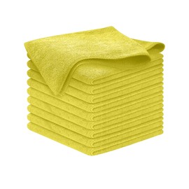 USANOOKS USANOOKS Microfiber Cleaning Cloth Yellow - 8 Pcs 12.5"x12.5" - High Performance - 1200 Washes, Ultra Absorbent Towels Weave Grime & Liquid for Streak-Free Mirror Shine - Car Washing Cloth
