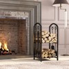 Fire Beauty Fireplace Firewood Log Rack 5-Piece Storage Logs Holder