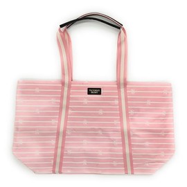 Victoria's Secret Pink White Stripe Weekender Tote Bag, Medium