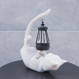 mikilov Elephant Sculpture Lantern Decor - Outdoor Lanterns & Indoor Statue Decorations for Garden, Yard, Porch, Home, Balcony (Lying)