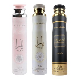 Lattafa (Bundle Pack) 300ml Yara + Yara Moi + Khamrah Air Freshener Aroma Spray by Latta