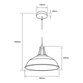 Tecnolite Lámpara Colgante Negro Mate 20w 100v