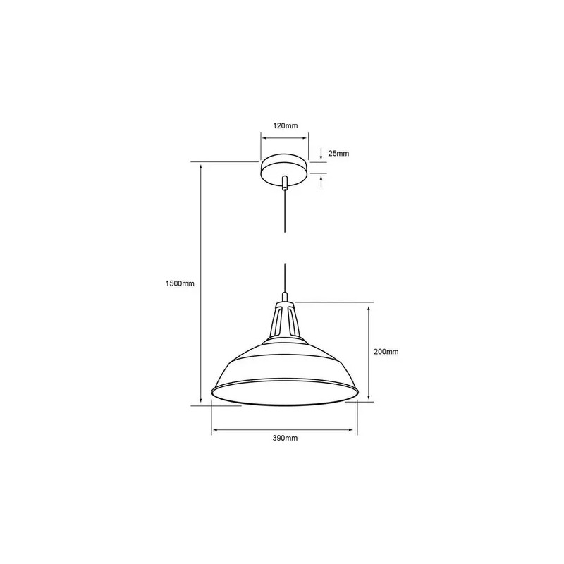 Tecnolite Lámpara Colgante Negro Mate 20w 100v