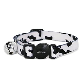 Ancol Camouflage Cat Collar with safety buckle blk&White