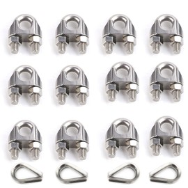 Pack of 10 Wire Rope Clamps 8 mm Stainless Steel 304 Rope Clamp M8 Wire Rope Clips Bow Rope Clamp Steel Cable Connector for Wire Rope Rope Clamp 8 mm Washing Line Awning Fixed