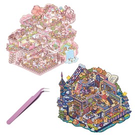 AYNKH 2PCS 3D Large Sticker Scene, Sticker Therapy,Funny Cartoon,Dream Castle Stickers, Kappi Magic House Stickers,Creative Handmade, Stress Relief, Home Decoration,Scene Accessories