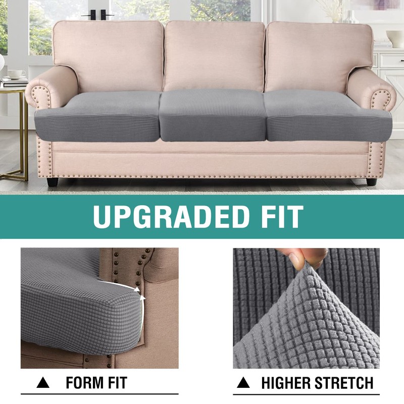 GAMUKAI 3PC Stretch T Cushion Sofa Slipcovers Individually Sofa Cushion