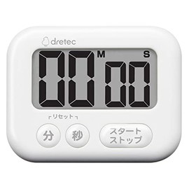 Dretec Easy-to-Operate 3-Key Timer, Large Easy-to-Read LCD Screen, Maximum 99 Minutes 59 Seconds, Countdown/Up, Repeat Function, 3-Way Convenience, Suitable for Study, Kitchen, Large Screen, Magnet