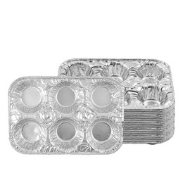 PARTY BARGAINS 6-Cup Aluminum Muffin Pans - (20 Pack) Standard Size Cupcake Aluminum Pans, Favorite Muffin Tin Size for Baking Cupcakes