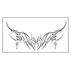 Gel Luna semi-permanent clavicle back waist pelvis point black chic body tattoo sticker T 124~129, T126, 1 piece / 젤루나 반영구 쇄골 등허리 골반 포인트 블랙 시크 바디 타투 스티커 T 124~129, T126, 1개