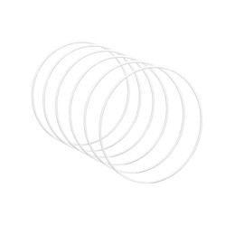 Worown 6 Pieces 15 cm Metal Rings for Crafts, White Metal Ring, Decorative Rings for Hanging for Making Wedding Wreath Decor and Wall Hanging