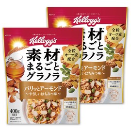 Kellogg's Whole Granola, Crispy Almond, Gentle Honey, 14.1 oz (400 g) x 2 Piece Set