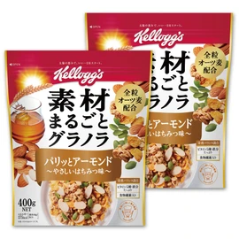 Kellogg's Whole Granola, Crispy Almond, Gentle Honey, 14.1 oz (400 g) x 2 Piece Set
