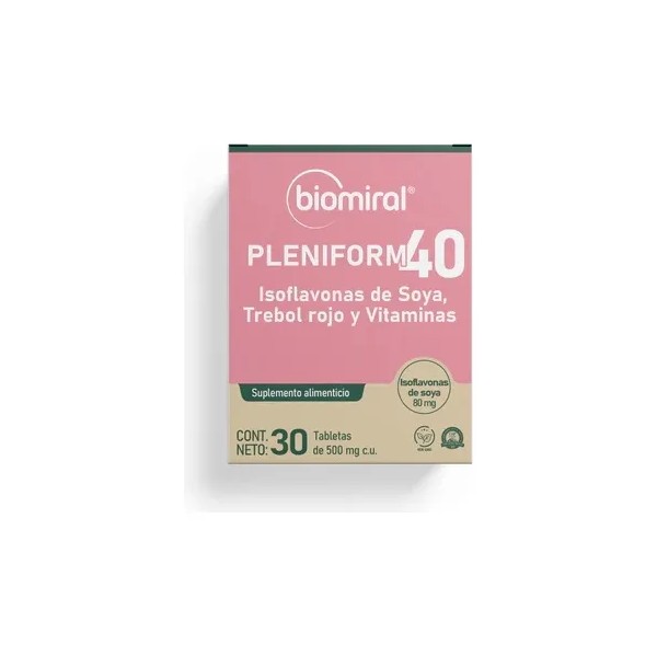 Isoflavonas De Soya Pleniform 40 Con 30 Tabletas Sabor Sin