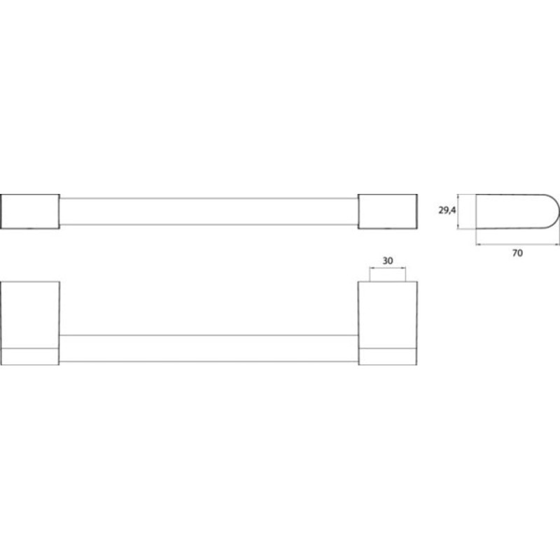 Emco Flow Bath Handle 300 mm in Black for Bathroom
