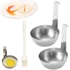 2 PCS Poached Egg Pan+1 Brush, Egg Poacher, Egg Poaching