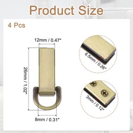 PATIKIL Bag Side Clip Buckle, 4 Pcs Metal Purse Suspension Clasp Suspending Handbag Chain Strap Connector with D Ring Purse Strap Hardware for Bag Making DIY Crossbody Craft, Bronze
