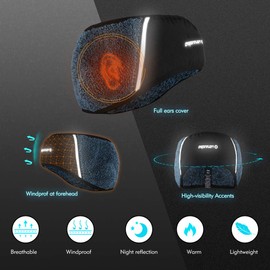 EMPIRELION - Diadema de forro polar de felpa, suave, para correr, para correr, frente al viento, protección reflectante, color azul lago