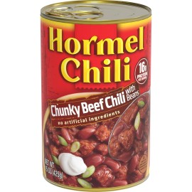 HORMEL Chili Chunky Beef Chili with Beans No Artificial Ingredients 15 Oz