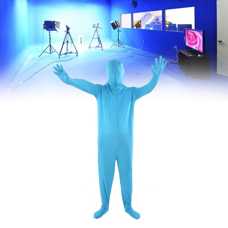 Photography Chromakey Bodysuit Blue Special Effects Full Body Stretch Fabric
