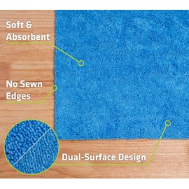 VIKING Microfiber Cloth for Car or Home, Edgeless Towel for Interior and Exterior Car Detailing, Multi-Purpose, Reusable Towels, Assorted, 12 Inch x 16 Inch, 40 Pack