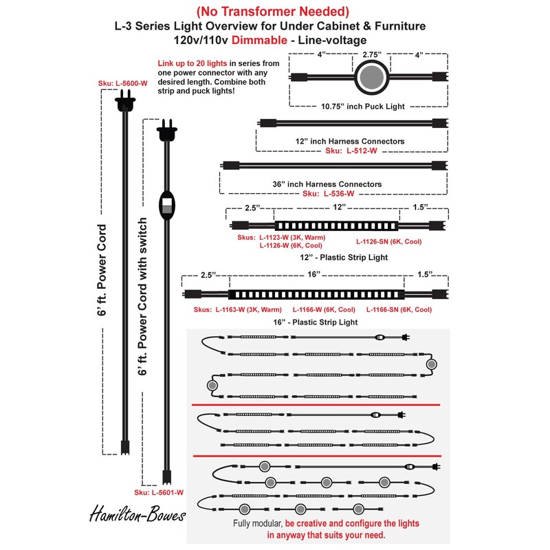 120 Line-Voltage LED Strip Light - Cool (6,000k) - Dimmable
