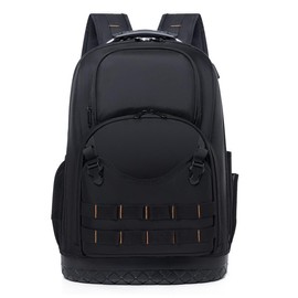WILAXI PRO Tool Bag Backpack, Heavy Duty Tool Backpack Bag with Waterproof Molded Base, Electrician Work Pack for Hand Tools, Multi Pockets Tool Storage Organizer for Contractor, Plumbers