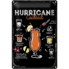 Blechschild 30 x 20 cm Hurricane Cocktail Recipe - DekoNo7