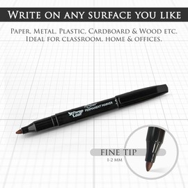 three leaf Permanent Marker, Fine Tip, Waterproof - Quick Drying, for office and home use, Office Supplies for School, Office, Home, Premium Smear Proof Markers (Pack of 1)