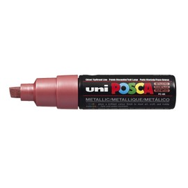 UNI POSCA PC-8K CHISEL TIP MARKER PEN- METALLIC RED (BOX OF 6)