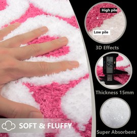 KOEXM You Look Good Bath Mat Hot Pink,Cute Bathroom Rugs for Girls Fun Funny Funky Cool Rug Bedroom Pink Preppy Bathroom Decor Hello Beautiful Gorgeous Bath Rugs for Women 25" x 21"