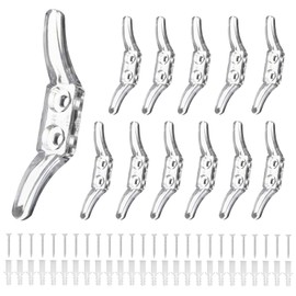 Yuiturt Clear Cord Cleat, 12-Pack Plastic Transparent Blind Cord Winders with Hooks, Blind Cord Safety Device, Child Safety Cleat Hooks for Window Blinds, Curtains, and Sun Shades (Transparent)