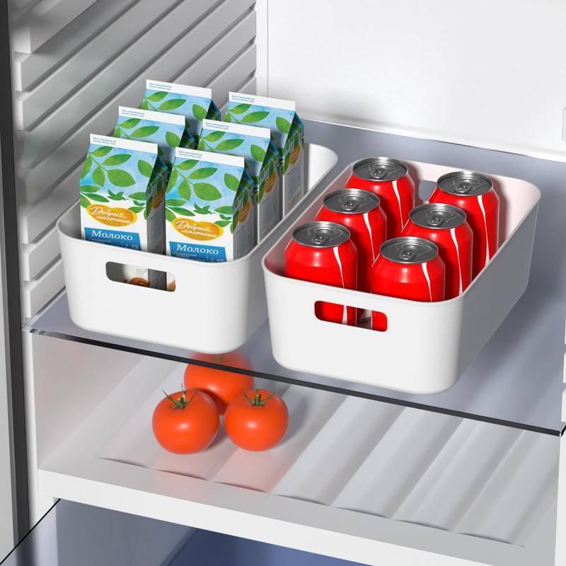 Oymlclivisa 12 Packs Plastic Pantry organizer Bin Basket, Open Storage