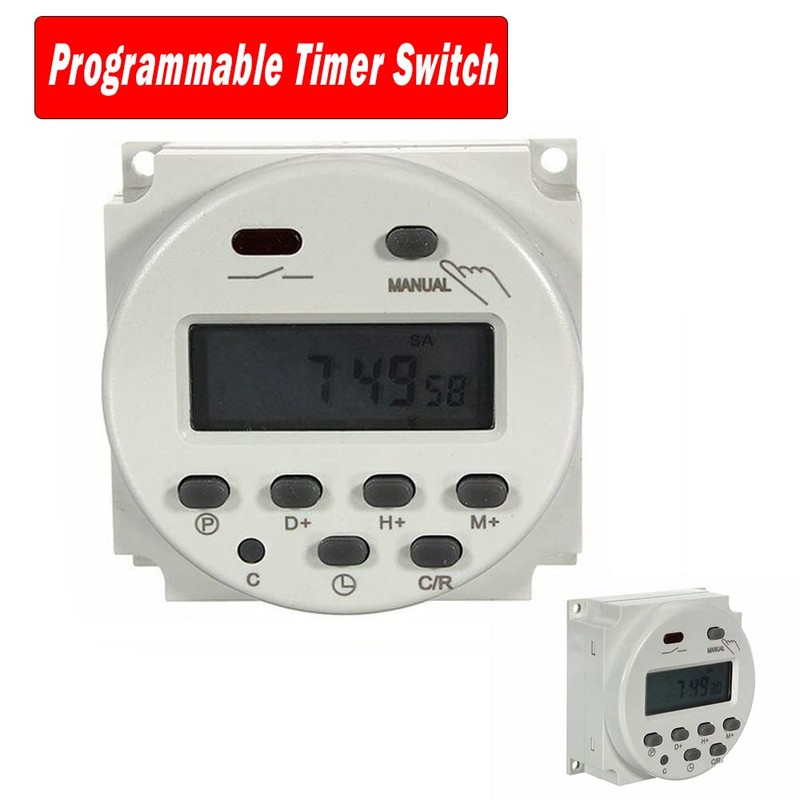 SagaSave Programmable Timer Switch, 220V Electric Weekly Digital Timer with
