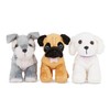 Pucci Pups 3 Cuddly Toy Dog Pug, Maltese and Schnauzer