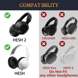 SOULWIT Earpads Replacement for Skullcandy Hesh & Hesh 2 Wireless Over-Ear Headphones, Ear Pads Cushions with Soft Protein Leather, Noise Isolation Foam - Blue